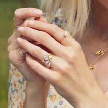 Load image into Gallery viewer, Posy Bloom Bee Ring, Silver &amp; Gold
