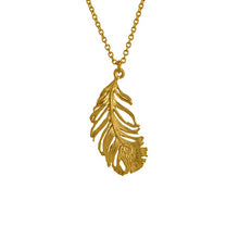 Load image into Gallery viewer, Peacock Feather Necklace, Gold
