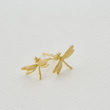 Load image into Gallery viewer, Teeny Tiny Dragonfly Stud Earrings, 18ct Gold
